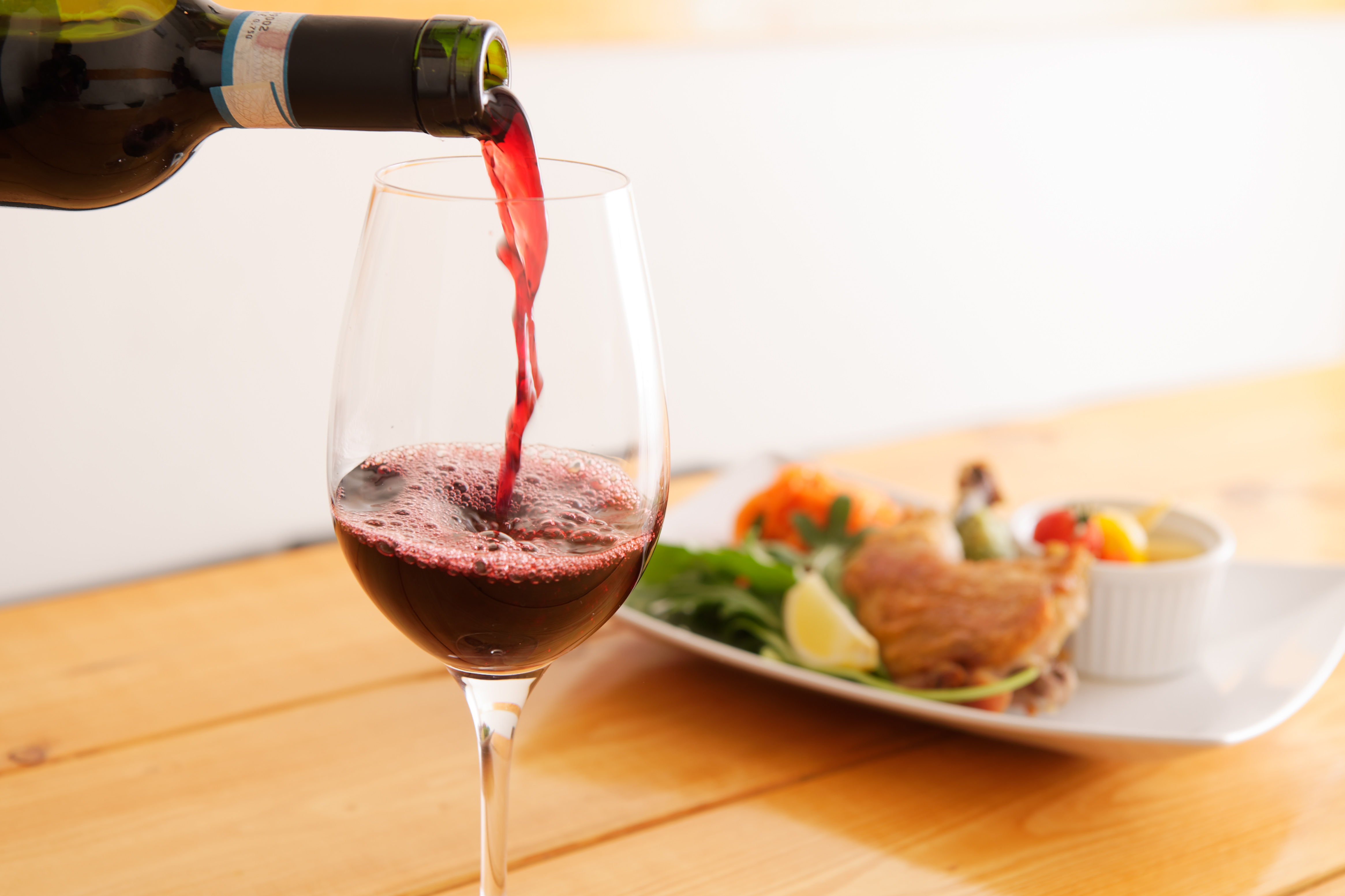 ワインとチキン