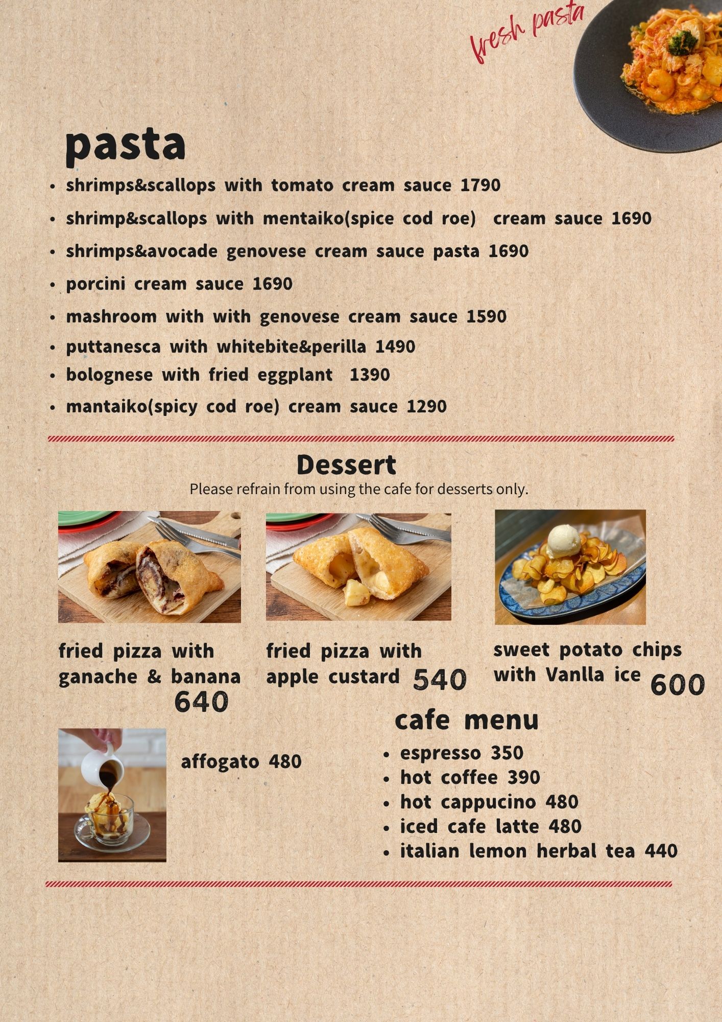 We have English menu