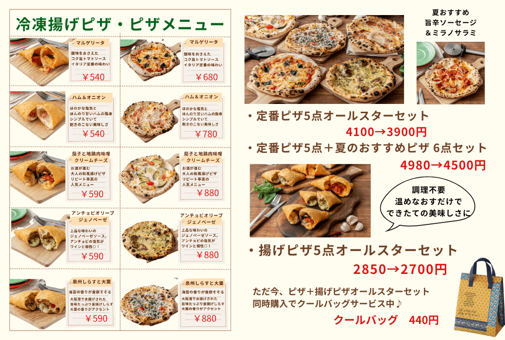 ピッツァフォルトゥーナの冷凍ピザメニュー
