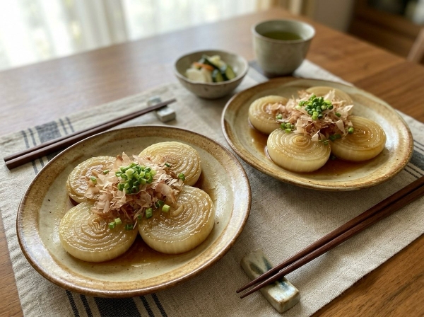 新玉ねぎの醤油蒸し