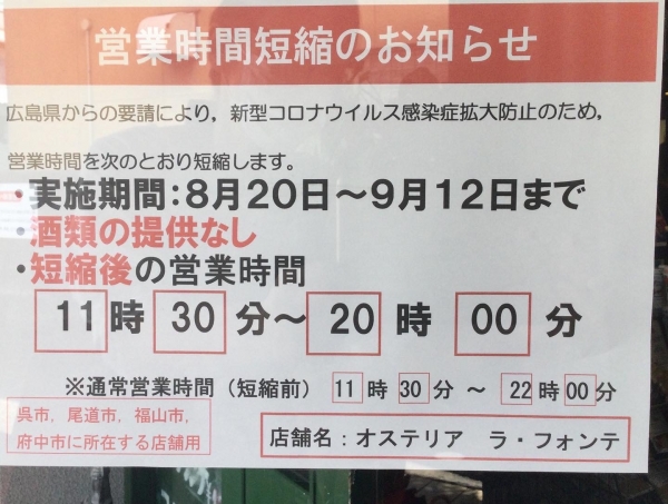 コロナ時短要請第4期